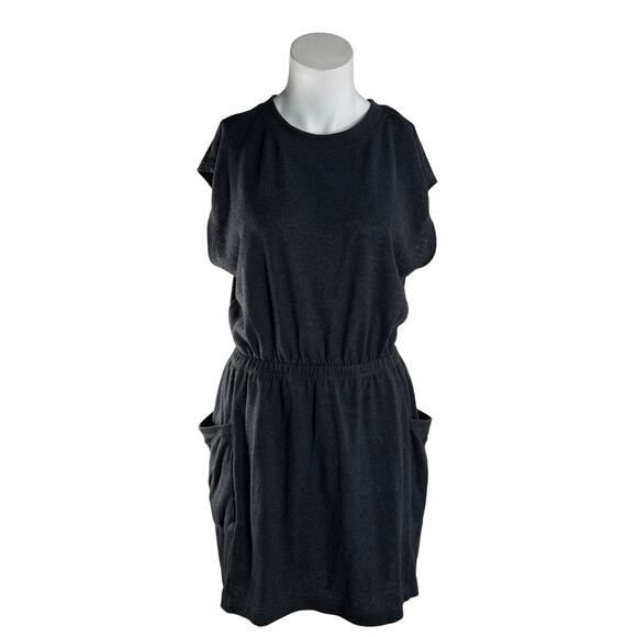 prAna Dress Women’s Medium Gray Open Back Short Short Sleeve - Picture 8 of 8